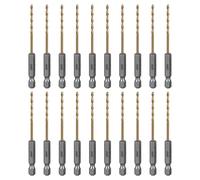 SALI Jeu de 20 forets HSS à queue six pans Couronnes de perçage rapide Ø 2,5 mm Jeu de forets revêtus de titane à changement rapide Emmanchement hexagonal 1/4" Forets hélicoïdaux Forets à métaux pour