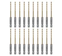 SALI Jeu de 20 forets HSS à queue six pans Couronnes de perçage rapide Ø 3 mm Jeu de forets revêtus de titane à changement rapide Emmanchement hexagonal 1/4" Forets hélicoïdaux Forets à métaux pour