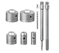 SALI Kit de 5 Scie Cloche à Béton Forets avec 300 mm est SDS Plus SDS MAX Poignée Barre de Connexion Scie Cloches pour Béton Marbre Brique Pierre Maçonnerie avec 30 mm 40 mm 65 mm 80 mm 100 mm