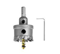 SALI Kit de scie-cloche TCT à pointe en carbure de tungstène avec foret pilote plaqué titane pour métal, acier inoxydable, fer, bois, plastique 43 mm