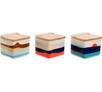 Salière avec couvercle Home ESPRIT Bleu vert Rose Violet Bambou Tropical 750 ml 14 x 12,5 x 12 cm (3 pièces)
