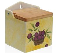 Salière avec couvercle Versa en céramique Bambou Dolomite Olive 10 x 12,5 x 11 cm
