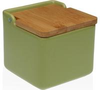 Salière avec couvercle Versa vert en céramique 12,2 x 11,5 x 12,2 cm