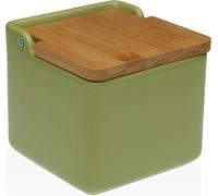 Salière avec couvercle Versa vert en céramique 12,2 x 11,5 x 12,2 cm