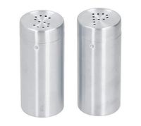 Salière en acier inoxydable 2 pièces avec trous de versement, pot d'assaisonnement avec couvercle Shaker, bouteilles d'assaisonnement, 1.5 "x 1.5" x 3.4" (Mèche)