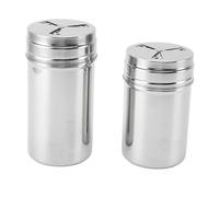 Salière en acier inoxydable, distributeur de sucre, distributeur d'assaisonnement, récipient pour sel, cannelle, sucre, farine, 2 pièces (Tapez 1)