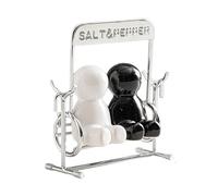 Salière et poivrière contemporaine en céramique avec couvercle sécurisé pour économiser de l'espace - Ustensiles de cuisine pour décoration de comptoirs, pots d'assaisonnement en