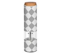 Salière et poivrière électrique Buffalo Plaid Carreaux Gris Blanc