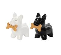 Salière et poivrière originale en forme de chien. Ensemble de salières et poivrières en céramique. Mesures: 5,5 x 9 cm - Fisura