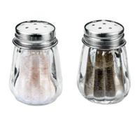 Salière et poivrière, verre/inox, set de 2