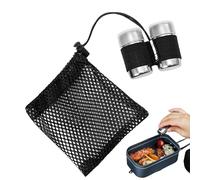 Salière pour barbecue en acier inoxydable - Lot de 2 salières compactes avec couvercle, pour le camping et les voyages | Bouteilles d'épices d'extérieur robustes, accessoires de cuisine portables avec