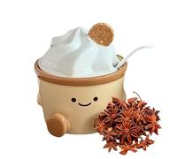 Salières de comptoir - Pot en céramique avec couvercle et cuillère design animé | Récipient pour sel de mer, cuisine, salle à manger, table, station de café