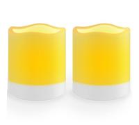 salipt Bougies Solaires Rechargeables Scintillement, Bougie Solaire étanche Sans Flamme, Extérieur pour le Patio, Jardin, Mariage, Fête, Décoration de Noël, Blanc Chaud, US 2 pcs