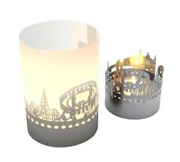 Salisbury Skyline Tube T-Light Jeu d'ombres - Souvenir fascinant et idée cadeau pour les fans de Salisbury - Projection de la silhouette de la ville, Cathédrale et Stonehenge - Vivre la lumière