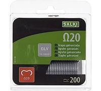 SALKI | Agrafes de Grillage Ω20 | Pack de 200 Agrafes Galvanisées Omega-20 | Diamètre de 2mm, GALVANISÉE