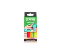 SALKI Bâtons de colle thermofusible multicolores (diamètre 8 mm, couleurs assorties) pour pistolets à colle SALKI, petite boîte de 20 pièces