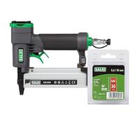 SALKI Cloueur Pneumatique CSK P06 + 3 000 Clous Pin 0,6 x 30 mm | Pistolet à Clous à Air Comprimé | Agrafeuse Professionnelle pour Travaux de Menuiserie
