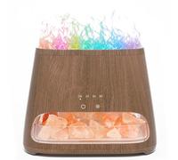 SALKING 2 en 1 Diffuseur d'huiles Essentielles & Lampe en Cristal de Sel Himalaya, 7 Couleurs Diffuseur d'aromathérapie avec Lumière Effet Flamme, arrêt Automatique, sans BPA, 150 ML