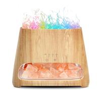 SALKING 2 en 1 Diffuseur d'huiles Essentielles & Lampe en Cristal de Sel Himalaya, 7 Couleurs Diffuseur d'aromathérapie avec Lumière Effet Flamme, arrêt Automatique, sans BPA, 150 ML