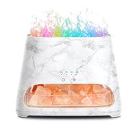 SALKING 2 en 1 Diffuseur d'huiles Essentielles & Lampe en Cristal de Sel Himalaya, 7 Couleurs Diffuseur d'aromathérapie avec Lumière Effet Flamme, arrêt Automatique, sans BPA, 150 ML