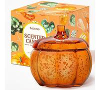 SALKING Bougie Parfumée en Cire de Soja d’Automne, Vanille Noire et Truffe, Forme Citrouille pour Halloween, Grand Pot avec 2 Mèches, 90 Heures de Durée, Idée Cadeau pour Femme