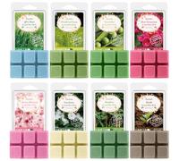 SALKING Coffret cadeau de cire parfumée au printemps, cubes de cire de soja pour réchauffer - Fleurs de cerisier, gardénia, géranium rose, après pluie, herbe fraîchement coupée, pois de senteur