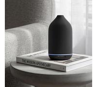 SALKING Diffuseur D'huiles Essentielles, 200ml Céramique Diffuseur Humidificateur, Ultrasonique Diffuseur Huiles Essentielles Electrique avec 7 Couleurs LED, D'arrêt Automatique, Minuterie, Black