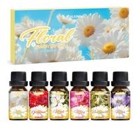 SALKING Florales Huiles Essentielles 6x10ML, Huile Essentielle pour Diffuseur 100% Pures & Naturelle Bio - Jasmin, Néroli, Chèvrefeuille, Pivoine, Géranium, Freesia