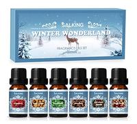 SALKING Huiles Essentielles, L'hiver Kit Huile Essentielle pour Diffuseurs 6x10ml, Humidificateurs, Massage, Cannelle, couronne de Noël, biscuit au sucre, canneberge, menthe poivrée, pain d'épice