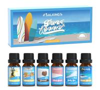 SALKING Surf et sable Huiles Essentielles, 6x10ml Huile Essentielle Bio pour Diffuseurs, Humidificateurs, Massage, Brise océanique, mer salée, sable rose, noix de coco, vie insulaire, Pina Colada