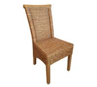 Salle à manger Chaise en rotin Chaise de table Perth marron Chaise en osier sans coussin d'assise