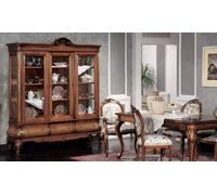 Salle à manger classique ensemble de meubles en bois table à manger 4x chaises vitrine 6pcs