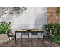 Salle à manger Coin repas Table en bois Table de salle à manger Chaises Set 5pcs Gris