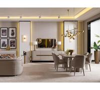 Salle à manger Coin repas Table et chaises Set 9pcs Beige Groupe repas