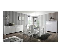 Salle à manger complète design laqué blanc APHODITE