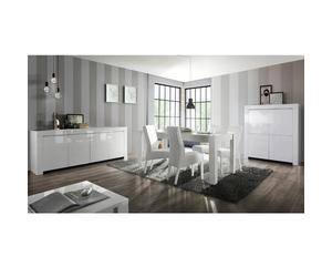 Salle à manger complète design laqué blanc APHODITE