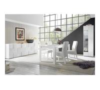 Salle à manger complète design laqué blanc MADO