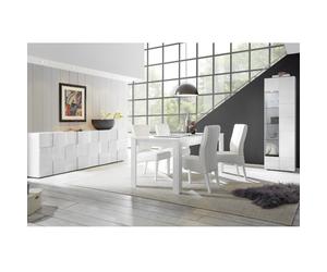 Salle à manger complète design laqué blanc MADO