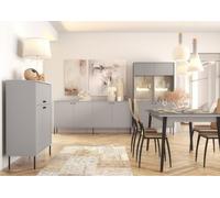 Salle à manger complète ISIS : buffet, bahut, vitrine et table extensible.