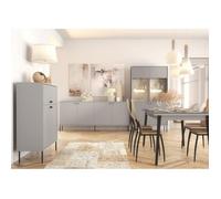 Salle à manger complète ISIS : Vaisselier, Buffet, Vitrine et Table Extensible.