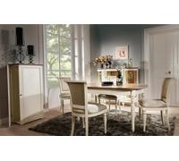 Salle à manger complète Table de salle à manger avec 4x chaises Groupe de salle à manger Vitrine Meubles en bois 6pcs