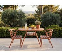 Salle à manger de jardin en aluminium : une table et 2 fauteuils - Cuivré - ADEA de MYLIA