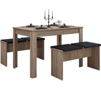 Salle à manger en bois Ensemble de tables Bancs Esal XL