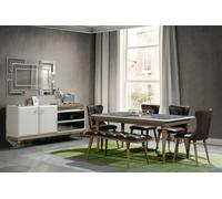 Salle à manger Ensemble banc table chaises Ensemble de table Buffet 6pcs.