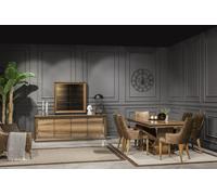 Salle à manger Ensemble de chaises Commode Buffet Table Garniture 9pcs