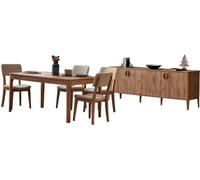 Salle à manger Ensemble de meubles en bois 6pcs Table de salle à manger 4x chaises Buffet Ensemble de salle à manger design