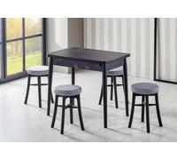 Salle à manger Ensemble haut de gamme Table 4x chaises Design Noir Meubles
