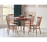 Salle à manger Ensemble haut de gamme Table ronde 4x chaises Design Meubles modernes Marron