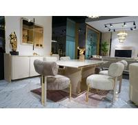 Salle à manger Ensemble table + 6x chaises Design Buffet élégant avec miroir