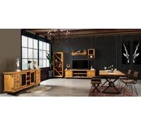 Salle à manger Ensemble table de salle à manger, buffet, étagère murale, 2x banc, support TV 6pcs JVmoebel